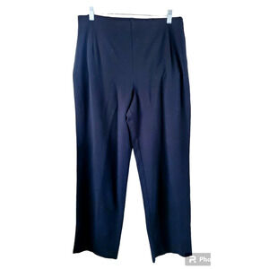 Chico's Design Black Ponte Knit Side Zip Straight Leg Dress Pants 1 or M 30"X30"